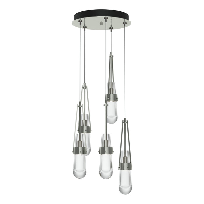 Link 5-Light Clear Glass Pendant in Sterling - 131127-SKT-STND-85-ZM0434 by Hubbardton Forge