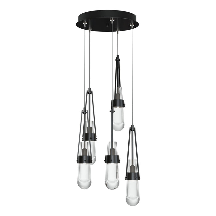 Link 5-Light Clear Glass Pendant in Ink - 131127-SKT-STND-89-ZM0434 by Hubbardton Forge