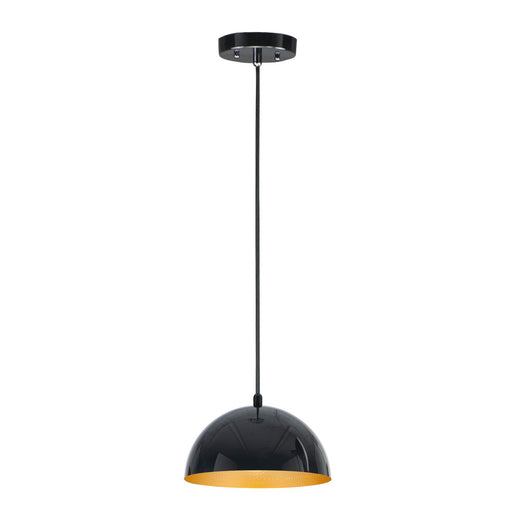 E24900-GBGLD- Hemisphere LED Pendant in Gloss Black / Gold by ET2