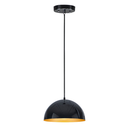 E24902-GBGLD- Hemisphere LED Pendant in Gloss Black / Gold by ET2