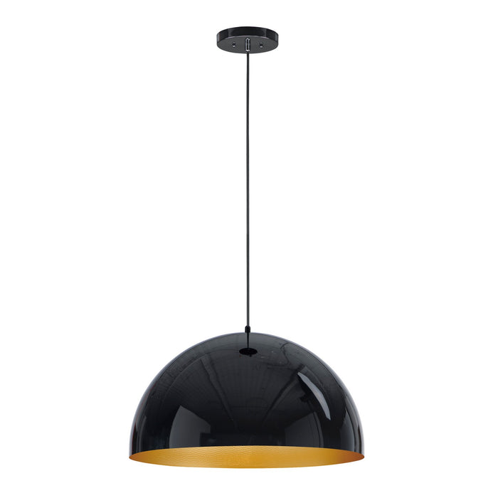 E24904-GBGLD- Hemisphere LED Pendant in Gloss Black / Gold by ET2