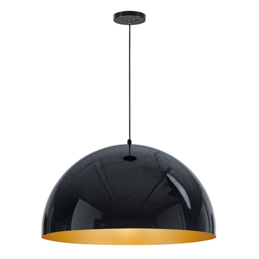 E24906-GBGLD- Hemisphere LED Pendant in Gloss Black / Gold by ET2