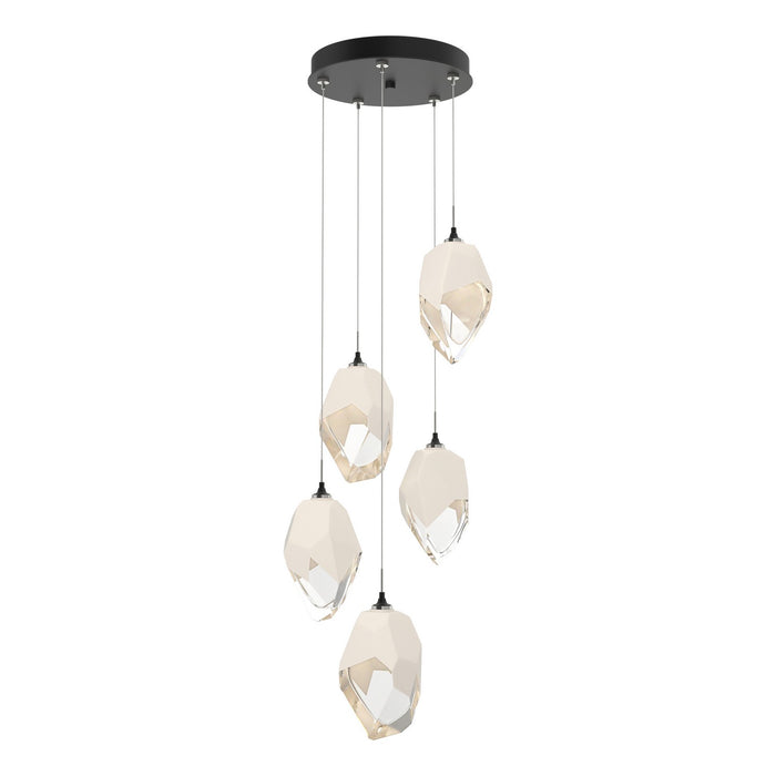 Chrysalis 5-Light Large Crystal Pendant in Black - 131138-SKT-STND-10-WP0755 by Hubbardton Forge