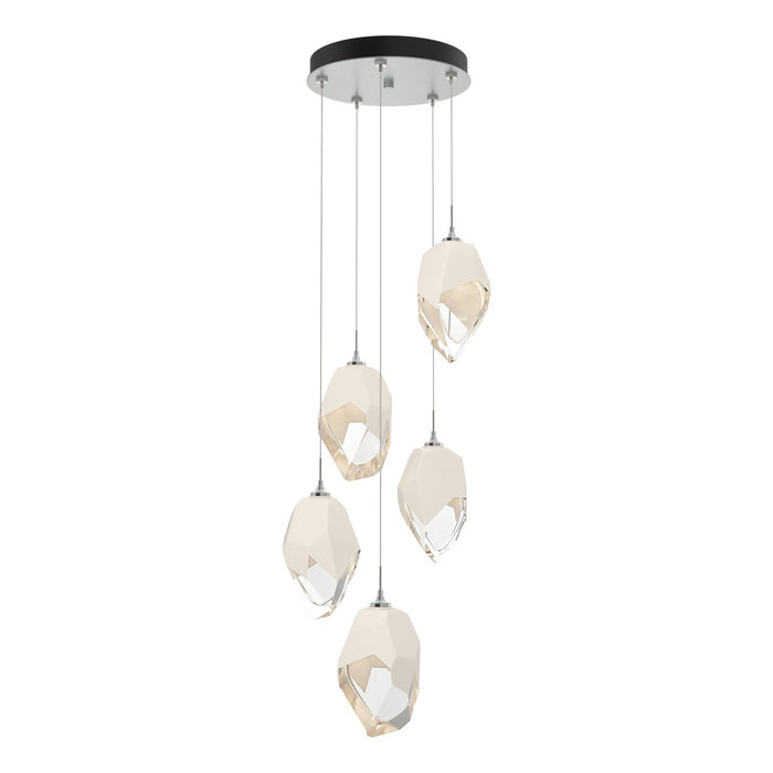 Chrysalis 5-Light Large Crystal Pendant in Vintage Platinum - 131138-SKT-STND-82-WP0755 by Hubbardton Forge