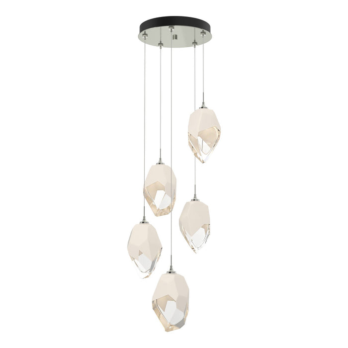 Chrysalis 5-Light Large Crystal Pendant in Sterling - 131138-SKT-STND-85-WP0755 by Hubbardton Forge