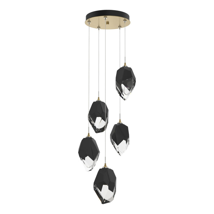 Chrysalis 5-Light Large Crystal Pendant in Modern Brass - 131138-SKT-STND-86-BP0755 by Hubbardton Forge