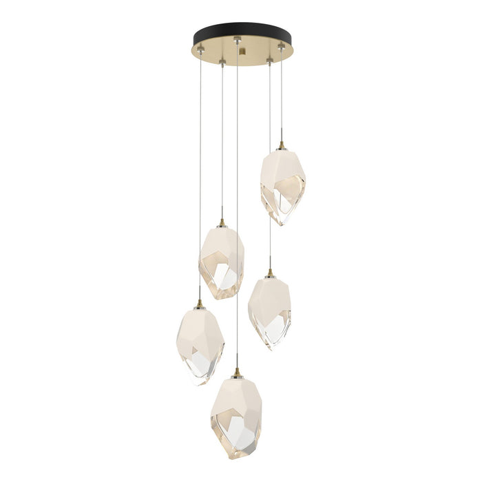 Chrysalis 5-Light Large Crystal Pendant in Modern Brass - 131138-SKT-STND-86-WP0755 by Hubbardton Forge