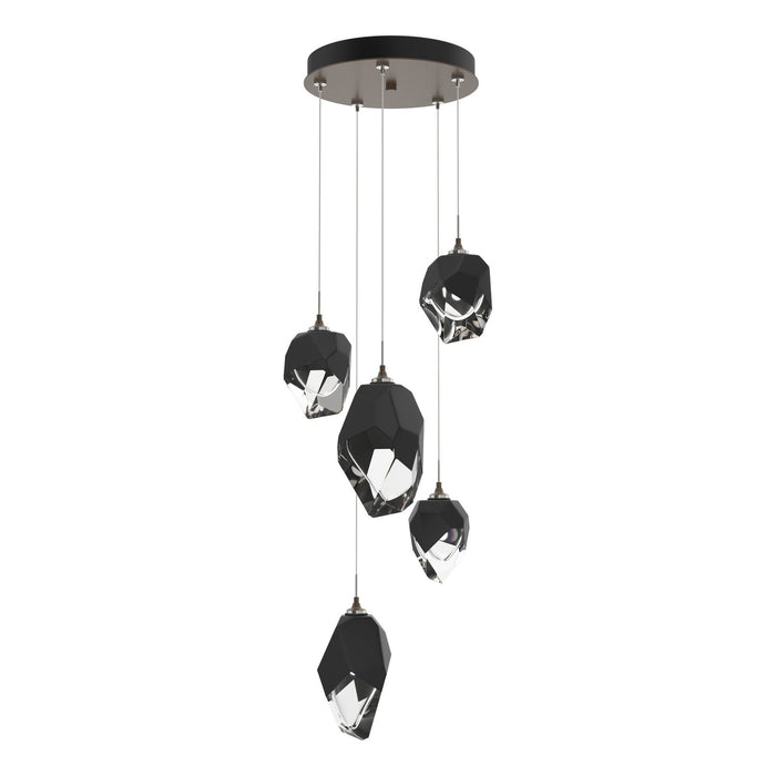 Chrysalis 5-Light Mixed Crystal Pendant in Bronze - 131139-SKT-STND-05-BP0756 by Hubbardton Forge