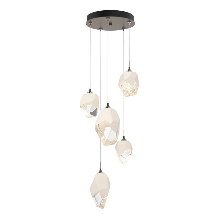 Chrysalis 5-Light Mixed Crystal Pendant in Bronze - 131139-SKT-STND-05-WP0756 by Hubbardton Forge