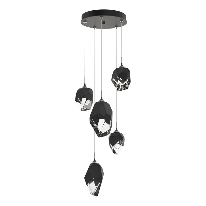 Chrysalis 5-Light Mixed Crystal Pendant in Dark Smoke - 131139-SKT-STND-07-BP0756 by Hubbardton Forge