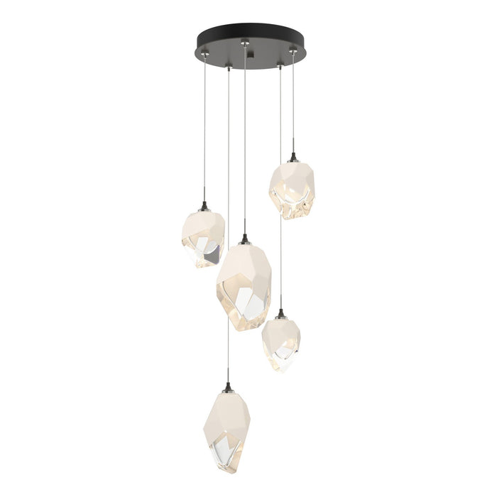 Chrysalis 5-Light Mixed Crystal Pendant in Dark Smoke - 131139-SKT-STND-07-WP0756 by Hubbardton Forge