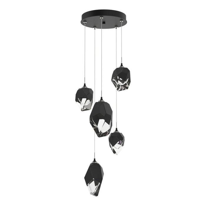 Chrysalis 5-Light Mixed Crystal Pendant in Black - 131139-SKT-STND-10-BP0756 by Hubbardton Forge