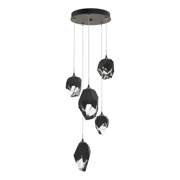 Chrysalis 5-Light Mixed Crystal Pendant in Natural Iron - 131139-SKT-STND-20-BP0756 by Hubbardton Forge