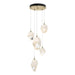 Chrysalis 5-Light Mixed Crystal Pendant in Modern Brass - 131139-SKT-STND-86-WP0756 by Hubbardton Forge