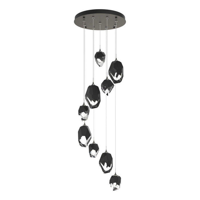 Chrysalis 9-Light Mixed Crystal Pendant in Natural Iron - 131142-SKT-STND-20-BP0756 by Hubbardton Forge