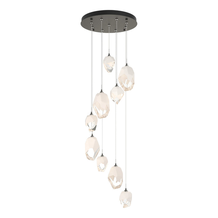 Chrysalis 9-Light Mixed Crystal Pendant in Natural Iron - 131142-SKT-STND-20-WP0756 by Hubbardton Forge