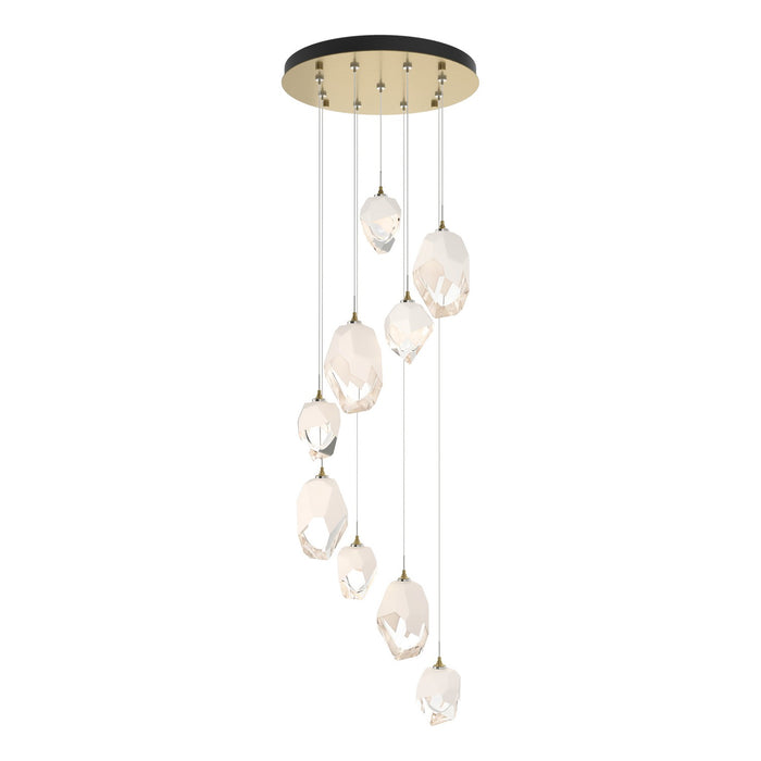 Chrysalis 9-Light Mixed Crystal Pendant in Modern Brass - 131142-SKT-STND-86-WP0756 by Hubbardton Forge