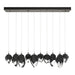 Chrysalis 10-Light Mixed Crystal Pendant in Dark Smoke - 131145-SKT-STND-07-BP0756 by Hubbardton Forge