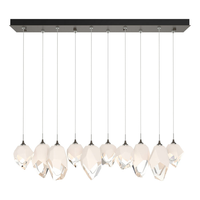 Chrysalis 10-Light Mixed Crystal Pendant in Dark Smoke - 131145-SKT-STND-07-WP0756 by Hubbardton Forge