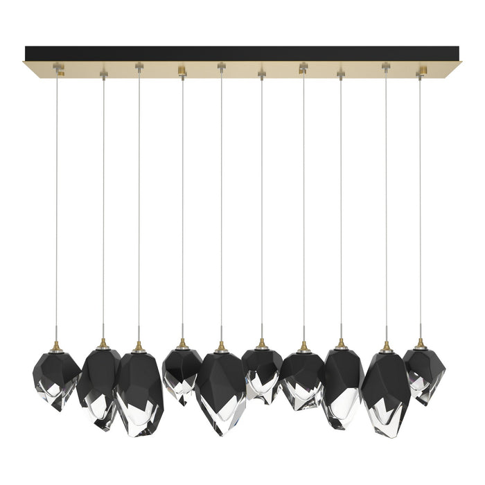 Chrysalis 10-Light Mixed Crystal Pendant in Modern Brass - 131145-SKT-STND-86-BP0756 by Hubbardton Forge