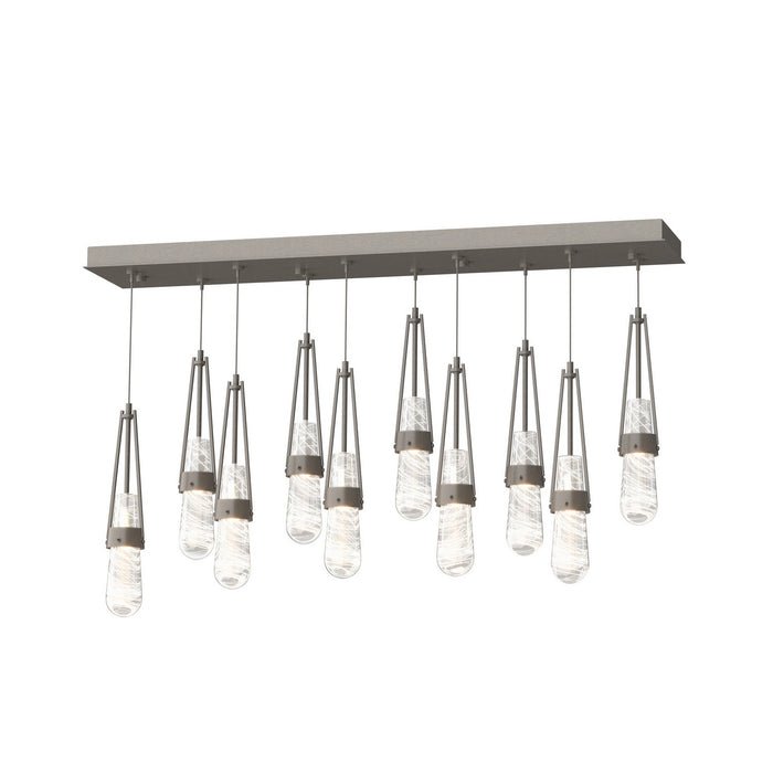 Link 10-Light Blown Glass Pendant in Dark Smoke - 131200-SKT-STND-07-YJ0434 by Hubbardton Forge