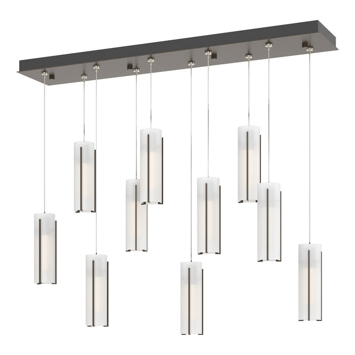 Exos Glass 10-Light Pendant in Bronze - 131204-SKT-STND-05-GG0065 by Hubbardton Forge