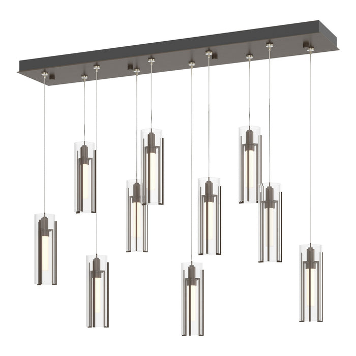 Exos Glass 10-Light Pendant in Bronze - 131204-SKT-STND-05-ZM0065 by Hubbardton Forge