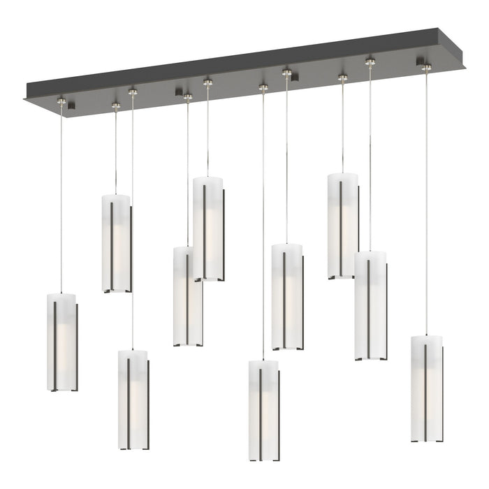 Exos Glass 10-Light Pendant in Dark Smoke - 131204-SKT-STND-07-GG0065 by Hubbardton Forge