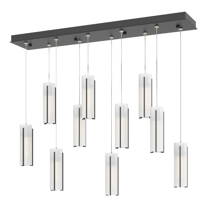 Exos Glass 10-Light Pendant in Black - 131204-SKT-STND-10-GG0065 by Hubbardton Forge