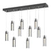 Exos Glass 10-Light Pendant in Black - 131204-SKT-STND-10-ZM0065 by Hubbardton Forge