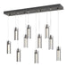 Exos Glass 10-Light Pendant in Oil Rubbed Bronze - 131204-SKT-STND-14-ZM0065 by Hubbardton Forge