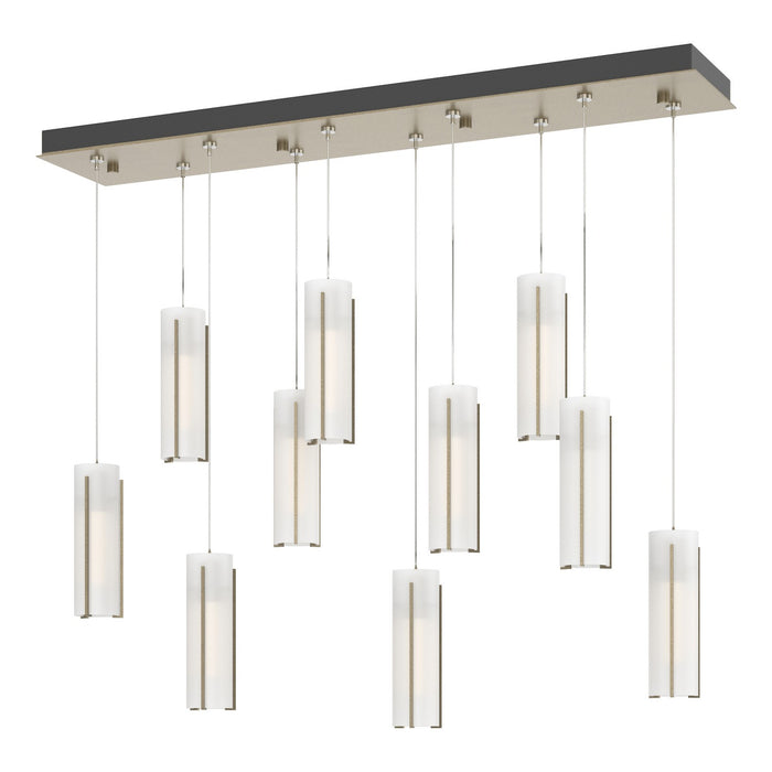 Exos Glass 10-Light Pendant in Soft Gold - 131204-SKT-STND-84-GG0065 by Hubbardton Forge