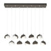 Brooklyn 10-Light Double Shade Pendant in Dark Smoke with White Accent - 131205-SKT-STND-07-02-GG0711 by Hubbardton Forge