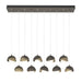 Brooklyn 10-Light Double Shade Pendant in Dark Smoke with Soft Gold Accent - 131205-SKT-STND-07-84-GG0711 by Hubbardton Forge