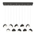 Brooklyn 10-Light Double Shade Pendant in Black with White Accent - 131205-SKT-STND-10-02-GG0711 by Hubbardton Forge