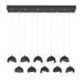 Brooklyn 10-Light Double Shade Pendant in Black with Bronze Accent - 131205-SKT-STND-10-05-GG0711 by Hubbardton Forge