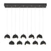 Brooklyn 10-Light Double Shade Pendant in Black with Black Accent - 131205-SKT-STND-10-10-GG0711 by Hubbardton Forge