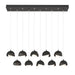 Brooklyn 10-Light Double Shade Pendant in Black with Oil Rubbed Bronze Accent - 131205-SKT-STND-10-14-GG0711 by Hubbardton Forge