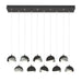 Brooklyn 10-Light Double Shade Pendant in Black with Vintage Platinum Accent - 131205-SKT-STND-10-82-GG0711 by Hubbardton Forge