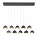 Brooklyn 10-Light Double Shade Pendant in Black with Soft Gold Accent - 131205-SKT-STND-10-84-GG0711 by Hubbardton Forge