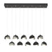 Brooklyn 10-Light Double Shade Pendant in Black with Sterling Accent - 131205-SKT-STND-10-85-GG0711 by Hubbardton Forge