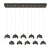 Brooklyn 10-Light Double Shade Pendant in Oil Rubbed Bronze with Natural Iron Accent - 131205-SKT-STND-14-20-GG0711 by Hubbardton Forge