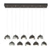 Brooklyn 10-Light Double Shade Pendant in Oil Rubbed Bronze with Vintage Platinum Accent - 131205-SKT-STND-14-82-GG0711 by Hubbardton Forge