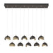 Brooklyn 10-Light Double Shade Pendant in Oil Rubbed Bronze with Soft Gold Accent - 131205-SKT-STND-14-84-GG0711 by Hubbardton Forge