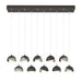 Brooklyn 10-Light Double Shade Pendant in Oil Rubbed Bronze with Sterling Accent - 131205-SKT-STND-14-85-GG0711 by Hubbardton Forge