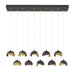 Brooklyn 10-Light Double Shade Pendant in Oil Rubbed Bronze with Modern Brass Accent - 131205-SKT-STND-14-86-GG0711 by Hubbardton Forge