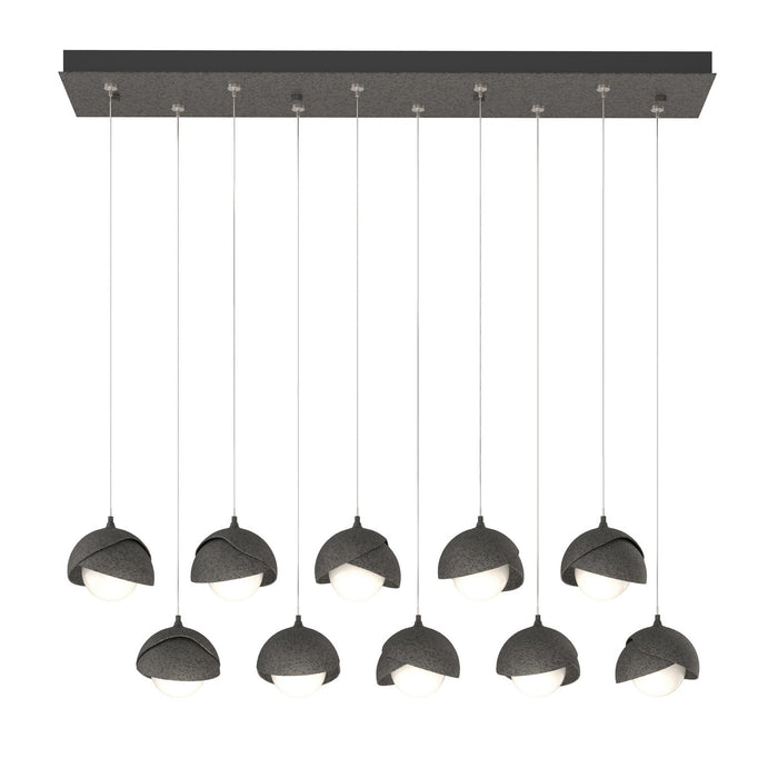 Brooklyn 10-Light Double Shade Pendant in Natural Iron with Natural Iron Accent - 131205-SKT-STND-20-20-GG0711 by Hubbardton Forge