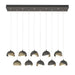 Brooklyn 10-Light Double Shade Pendant in Natural Iron with Soft Gold Accent - 131205-SKT-STND-20-84-GG0711 by Hubbardton Forge