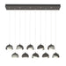 Brooklyn 10-Light Double Shade Pendant in Natural Iron with Sterling Accent - 131205-SKT-STND-20-85-GG0711 by Hubbardton Forge