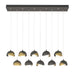 Brooklyn 10-Light Double Shade Pendant in Natural Iron with Modern Brass Accent - 131205-SKT-STND-20-86-GG0711 by Hubbardton Forge